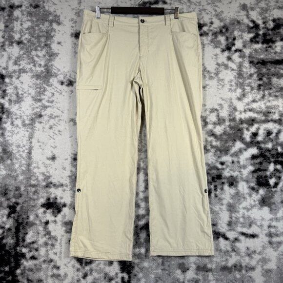 Eddie Bauer Travex Pants Womens Size 16 Beige Stretch Hiking Outdoors‎ Camping - Picture 1 of 15
